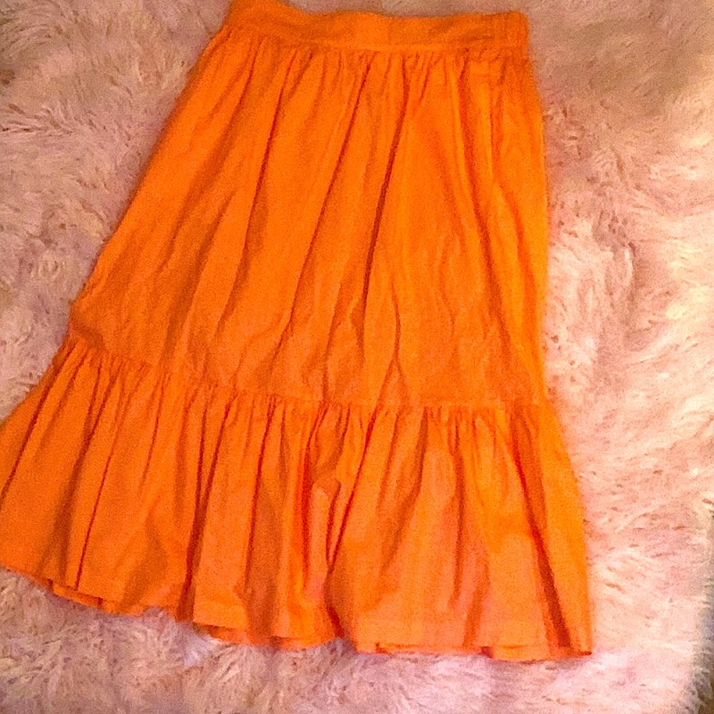 Long Neon Orange Skirt